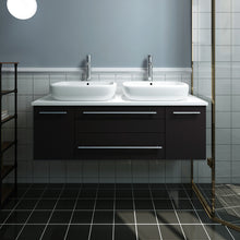 Load image into Gallery viewer, Fresca Lucera 48&quot; Espresso Wall Hung Modern Bathroom Cabinet w/ Top &amp; Vessel Sink- Fresca