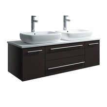 Load image into Gallery viewer, Fresca Lucera 48&quot; Espresso Wall Hung Modern Bathroom Cabinet w/ Top &amp; Vessel Sink- Fresca