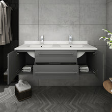 Load image into Gallery viewer, Fresca Lucera 48&quot; Gray Wall Hung Modern Bathroom Cabinet w/ Top &amp; Undermount Sink- Fresca