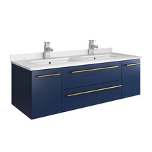 Load image into Gallery viewer, Fresca Lucera 48&quot; Royal Blue Wall Hung Modern Bathroom Cabinet w/ Top &amp; Undermount Sink- Fresca