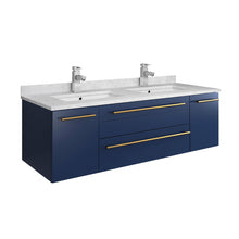 Load image into Gallery viewer, Fresca Lucera 48&quot; Royal Blue Wall Hung Modern Bathroom Cabinet w/ Top &amp; Undermount Sink- Fresca