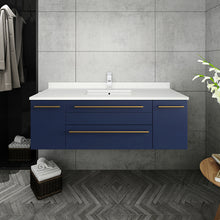Load image into Gallery viewer, Fresca Lucera 48&quot; Royal Blue Wall Hung Undermount Sink Modern Bathroom Cabinet- Fresca