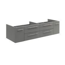 Load image into Gallery viewer, Fresca Lucera 60&quot; Gray Wall Hung Double Undermount Sink Modern Bathroom Cabinet- Fresca
