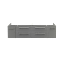 Load image into Gallery viewer, Fresca Lucera 60&quot; Gray Wall Hung Double Undermount Sink Modern Bathroom Cabinet- Fresca