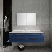 Load image into Gallery viewer, Fresca Lucera 60&quot; Royal Blue Wall Hung Single Undermount Sink Modern Bathroom Cabinet- Fresca