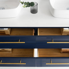 Load image into Gallery viewer, Fresca Lucera 60&quot; Royal Blue Wall Hung Modern Bathroom Cabinet w/ Top &amp; Double Vessel Sinks- Fresca