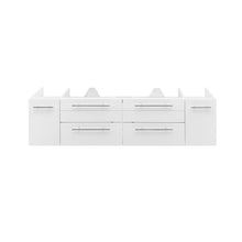 Load image into Gallery viewer, Fresca Lucera 60&quot; White Wall Hung Single Undermount Sink Modern Bathroom Cabinet- Fresca