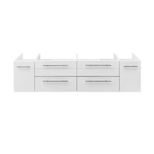 Load image into Gallery viewer, Fresca Lucera 60&quot; White Wall Hung Double Vessel Sink Modern Bathroom Cabinet- Fresca