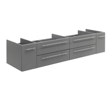 Load image into Gallery viewer, Fresca Lucera 72&quot; Gray Wall Hung Double Vessel Sink Modern Bathroom Cabinet- Fresca