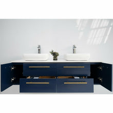 Load image into Gallery viewer, Fresca Lucera 72&quot; Royal Blue Wall Hung Modern Bathroom Cabinet w/ Top &amp; Double Vessel Sinks- Fresca