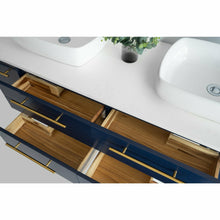 Load image into Gallery viewer, Fresca Lucera 72&quot; Royal Blue Wall Hung Modern Bathroom Cabinet w/ Top &amp; Double Vessel Sinks- Fresca