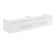 Load image into Gallery viewer, Fresca Lucera 72&quot; White Wall Hung Double Undermount Sink Modern Bathroom Cabinet- Fresca