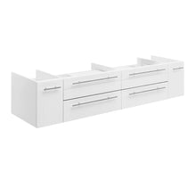 Load image into Gallery viewer, Fresca Lucera 72&quot; White Wall Hung Double Vessel Sink Modern Bathroom Cabinet- Fresca
