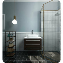 Load image into Gallery viewer, Fresca FCB6183ES-VSL-I Modella 32&quot; Espresso Wall Hung Modern Bathroom Cabinet with Top &amp; Vessel Sink- Fresca