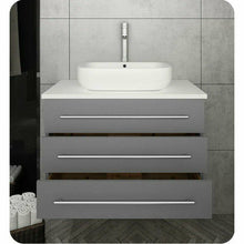 Load image into Gallery viewer, Fresca FCB6183GR-VSL-I Modella 32&quot; Gray Wall Hung Modern Bathroom Cabinet with Top &amp; Vessel Sink- Fresca