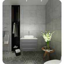 Load image into Gallery viewer, Fresca FCB6183GR-VSL-I Modella 32&quot; Gray Wall Hung Modern Bathroom Cabinet with Top &amp; Vessel Sink- Fresca
