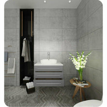 Load image into Gallery viewer, Fresca FCB6183GR-VSL-I Modella 32&quot; Gray Wall Hung Modern Bathroom Cabinet with Top &amp; Vessel Sink- Fresca