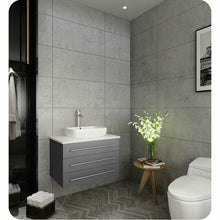 Load image into Gallery viewer, Fresca FCB6183GR-VSL-I Modella 32&quot; Gray Wall Hung Modern Bathroom Cabinet with Top &amp; Vessel Sink- Fresca