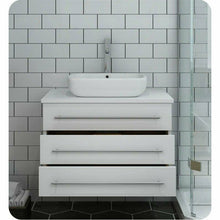 Load image into Gallery viewer, Fresca FCB6183WH-VSL-I Lucera 32" White Wall Hung Modern Bathroom Cabinet with Top &amp; Vessel Sink- Fresca