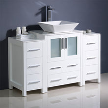 Load image into Gallery viewer, Fresca Torino 48&quot; White Modern Bathroom Cabinets w/ Top &amp; Vessel Sink- Fresca