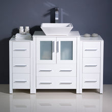 Load image into Gallery viewer, Fresca Torino 48&quot; White Modern Bathroom Cabinets w/ Top &amp; Vessel Sink- Fresca