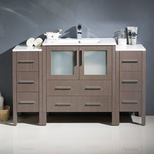 Load image into Gallery viewer, Fresca Torino 54&quot; Gray Oak Modern Bathroom Cabinets w/ Integrated Sink- Fresca