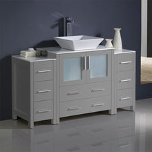 Load image into Gallery viewer, Fresca Torino 54&quot; Gray Modern Bathroom Cabinets w/ Top &amp; Vessel Sink- Fresca