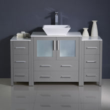 Load image into Gallery viewer, Fresca Torino 54&quot; Gray Modern Bathroom Cabinets w/ Top &amp; Vessel Sink- Fresca