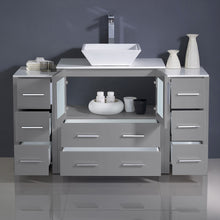 Load image into Gallery viewer, Fresca Torino 54&quot; Gray Modern Bathroom Cabinets w/ Top &amp; Vessel Sink- Fresca