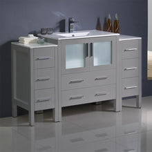 Load image into Gallery viewer, Fresca Torino 54&quot; Gray Modern Bathroom Cabinets w/ Integrated Sink- Fresca