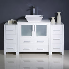 Load image into Gallery viewer, Fresca Torino 54&quot; White Modern Bathroom Cabinets w/ Top &amp; Vessel Sink- Fresca