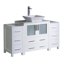 Load image into Gallery viewer, Fresca Torino 54&quot; White Modern Bathroom Cabinets w/ Top &amp; Vessel Sink- Fresca