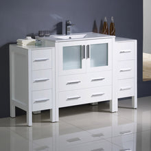 Load image into Gallery viewer, Fresca Torino 54&quot; White Modern Bathroom Cabinets w/ Integrated Sink- Fresca