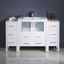 Load image into Gallery viewer, Fresca Torino 54&quot; White Modern Bathroom Cabinets w/ Integrated Sink- Fresca