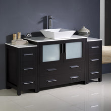 Load image into Gallery viewer, Fresca Torino 60&quot; Espresso Modern Bathroom Cabinets w/ Top &amp; Vessel Sink- Fresca