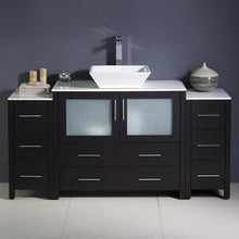 Load image into Gallery viewer, Fresca Torino 60&quot; Espresso Modern Bathroom Cabinets w/ Top &amp; Vessel Sink- Fresca