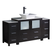 Load image into Gallery viewer, Fresca Torino 60&quot; Espresso Modern Bathroom Cabinets w/ Top &amp; Vessel Sink- Fresca