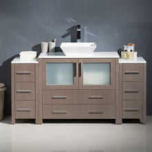 Load image into Gallery viewer, Fresca Torino 60&quot; Gray Oak Modern Bathroom Cabinets w/ Top &amp; Vessel Sink- Fresca
