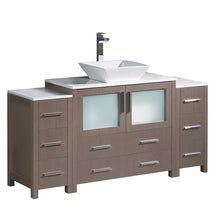 Load image into Gallery viewer, Fresca Torino 60&quot; Gray Oak Modern Bathroom Cabinets w/ Top &amp; Vessel Sink- Fresca