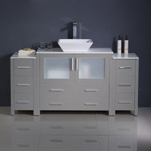 Load image into Gallery viewer, Fresca Torino 60&quot; Gray Modern Bathroom Cabinets w/ Top &amp; Vessel Sink- Fresca