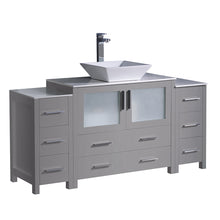 Load image into Gallery viewer, Fresca Torino 60&quot; Gray Modern Bathroom Cabinets w/ Top &amp; Vessel Sink- Fresca