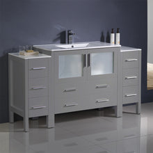 Load image into Gallery viewer, Fresca Torino 60&quot; Gray Modern Bathroom Cabinets w/ Integrated Sink- Fresca