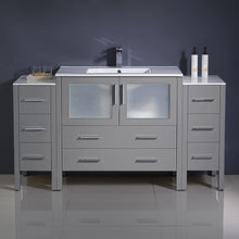Load image into Gallery viewer, Fresca Torino 60&quot; Gray Modern Bathroom Cabinets w/ Integrated Sink- Fresca
