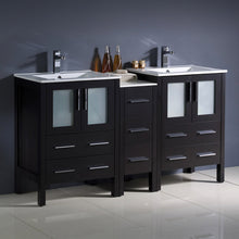 Load image into Gallery viewer, Fresca Torino 60&quot; Espresso Modern Double Sink Bathroom Cabinets w/ Integrated Sinks- Fresca