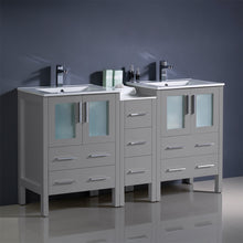 Load image into Gallery viewer, Fresca Torino 60&quot; Gray Modern Double Sink Bathroom Cabinets w/ Integrated Sinks- Fresca