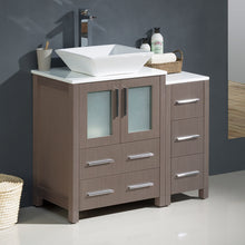 Load image into Gallery viewer, Fresca Torino 36&quot; Gray Oak Modern Bathroom Cabinets w/ Top &amp; Vessel Sink- Fresca