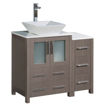 Load image into Gallery viewer, Fresca Torino 36&quot; Gray Oak Modern Bathroom Cabinets w/ Top &amp; Vessel Sink- Fresca