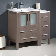 Load image into Gallery viewer, Fresca Torino 36&quot; Gray Oak Modern Bathroom Cabinets w/ Integrated Sinks- Fresca