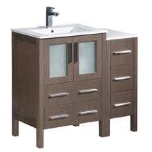 Load image into Gallery viewer, Fresca Torino 36&quot; Gray Oak Modern Bathroom Cabinets w/ Integrated Sinks- Fresca
