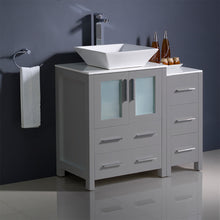 Load image into Gallery viewer, Fresca Torino 36&quot; Gray Modern Bathroom Cabinets w/ Top &amp; Vessel Sink- Fresca